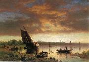 Albert Bierstadt Harbor_Scene Spain oil painting artist